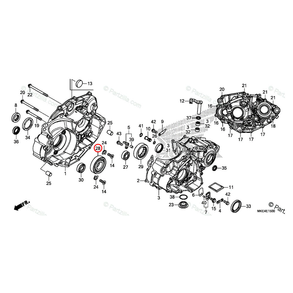 Rolamento do Virabrequim Original Honda para CRF 450 17/18 CRF 450RX 17/18 (Direito) - 30X72X19