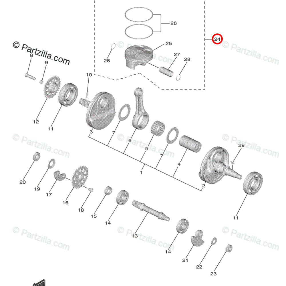 Kit Pistão Original Yamaha Para YZF 250 19/21 YZ 250FX 20/21 WRF 250 20/21 