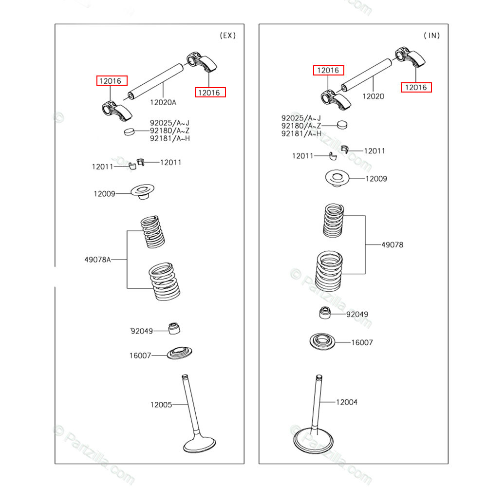 Balancim de Válvulas Original Kawasaki para KXF 450 19 (Admissão/Escape)