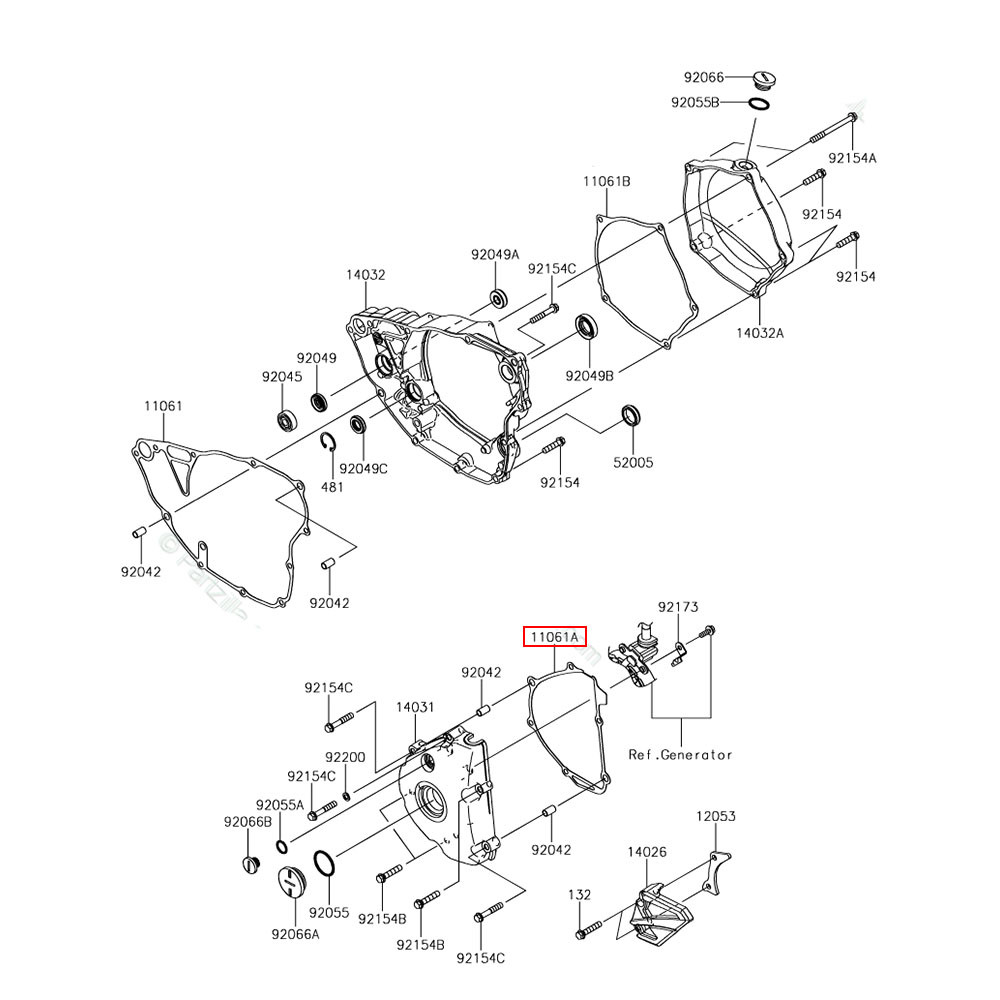 Junta da Tampa do Magneto Original Kawasaki para KXF 250 17/19
