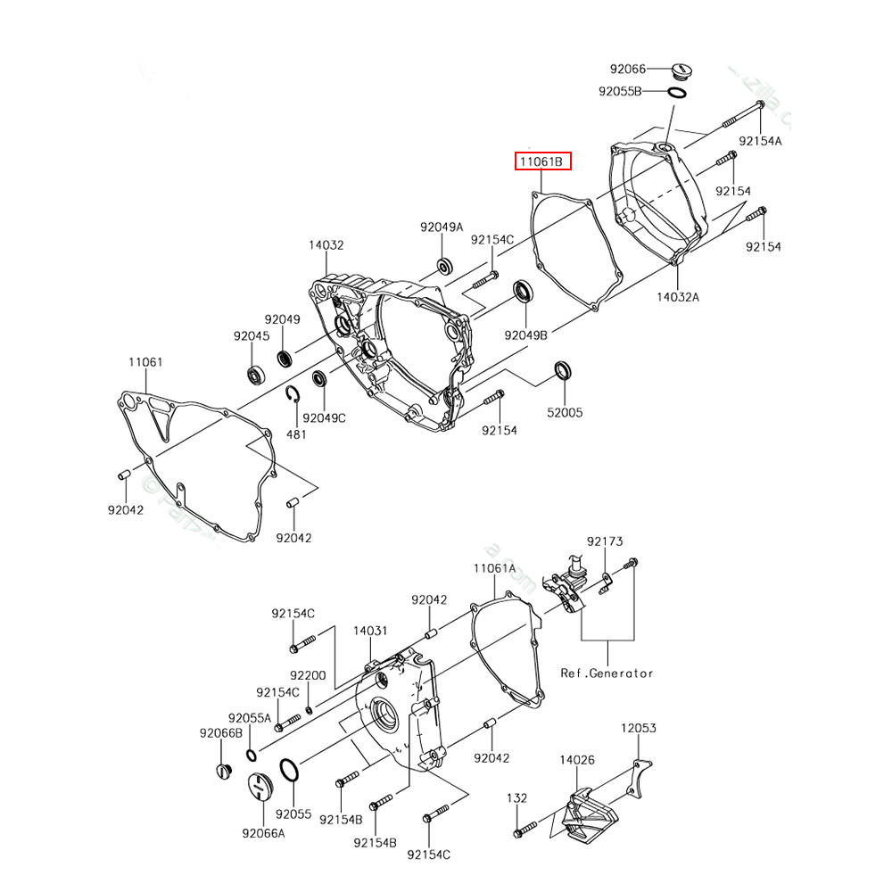 Junta da Tampa de Embreagem Original Kawasaki para KXF 250 17/19 (Pequena)