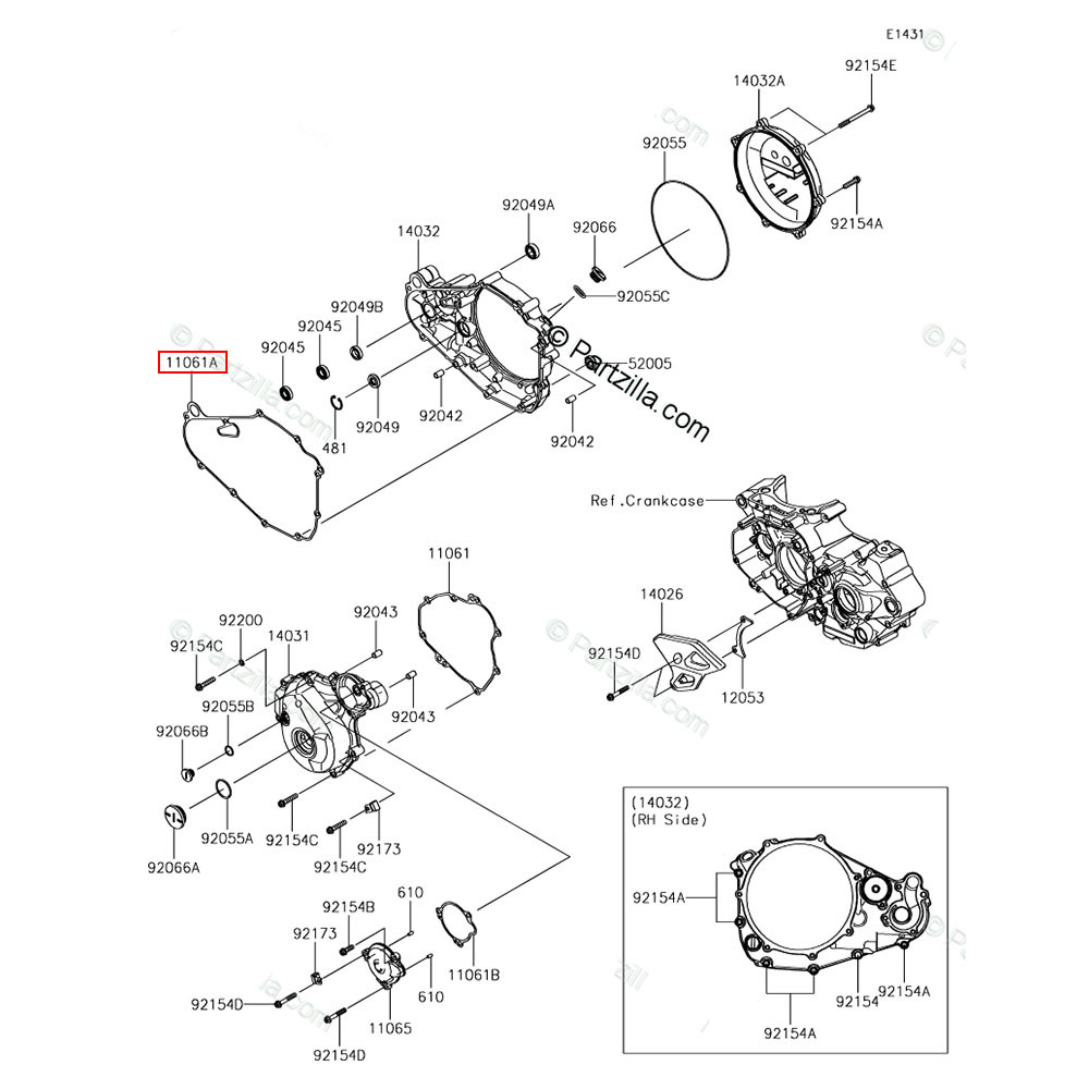 Junta da Tampa de Embreagem Original Kawasaki KXF 450 19 (Grande)