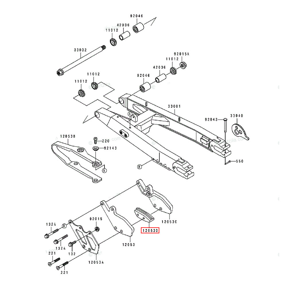 Guia de Corrente Original Kawasaki para KX -/96 KDX 200 96/06 (Refil)