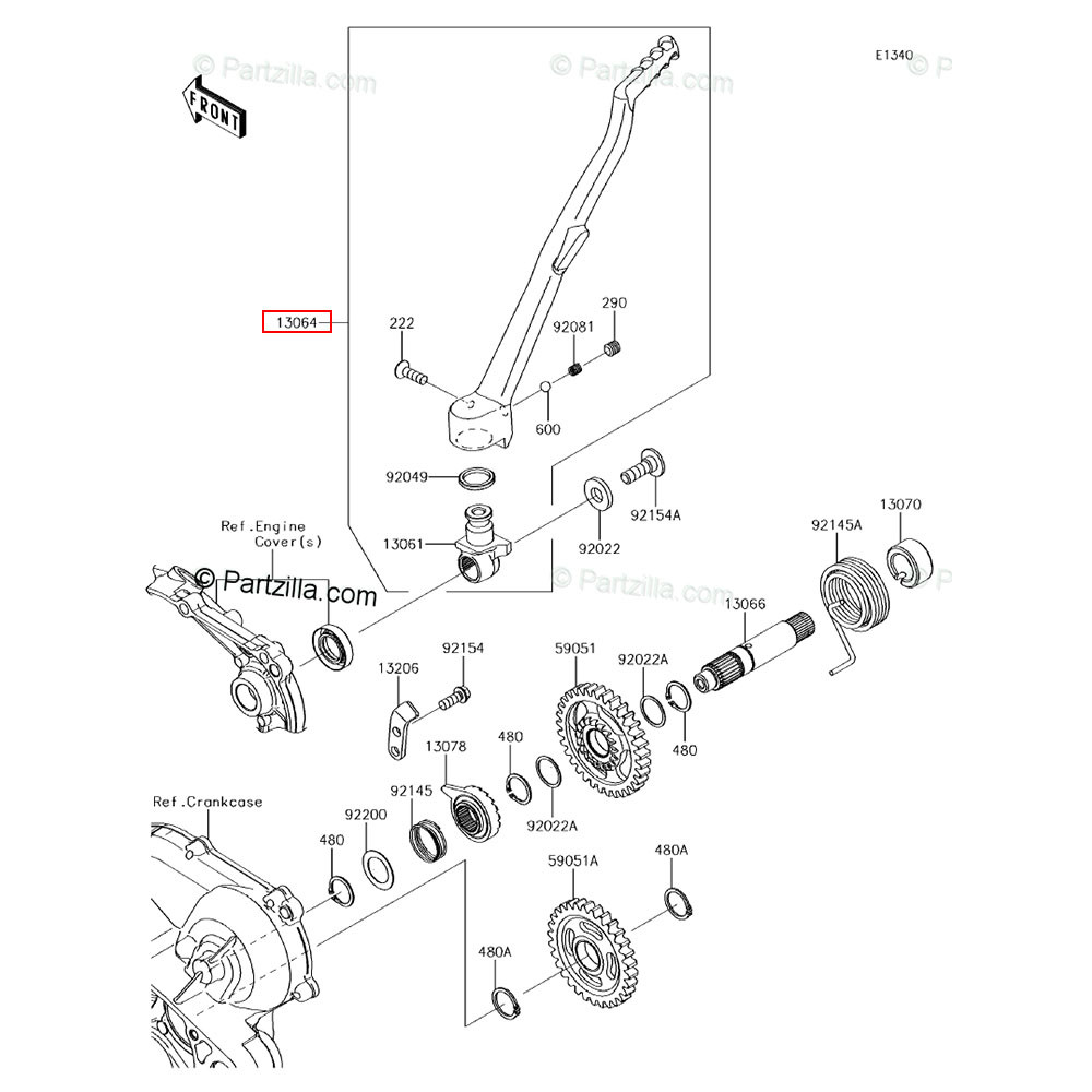 Pedal de Partida Original Kawasaki para KXF 450 16/18