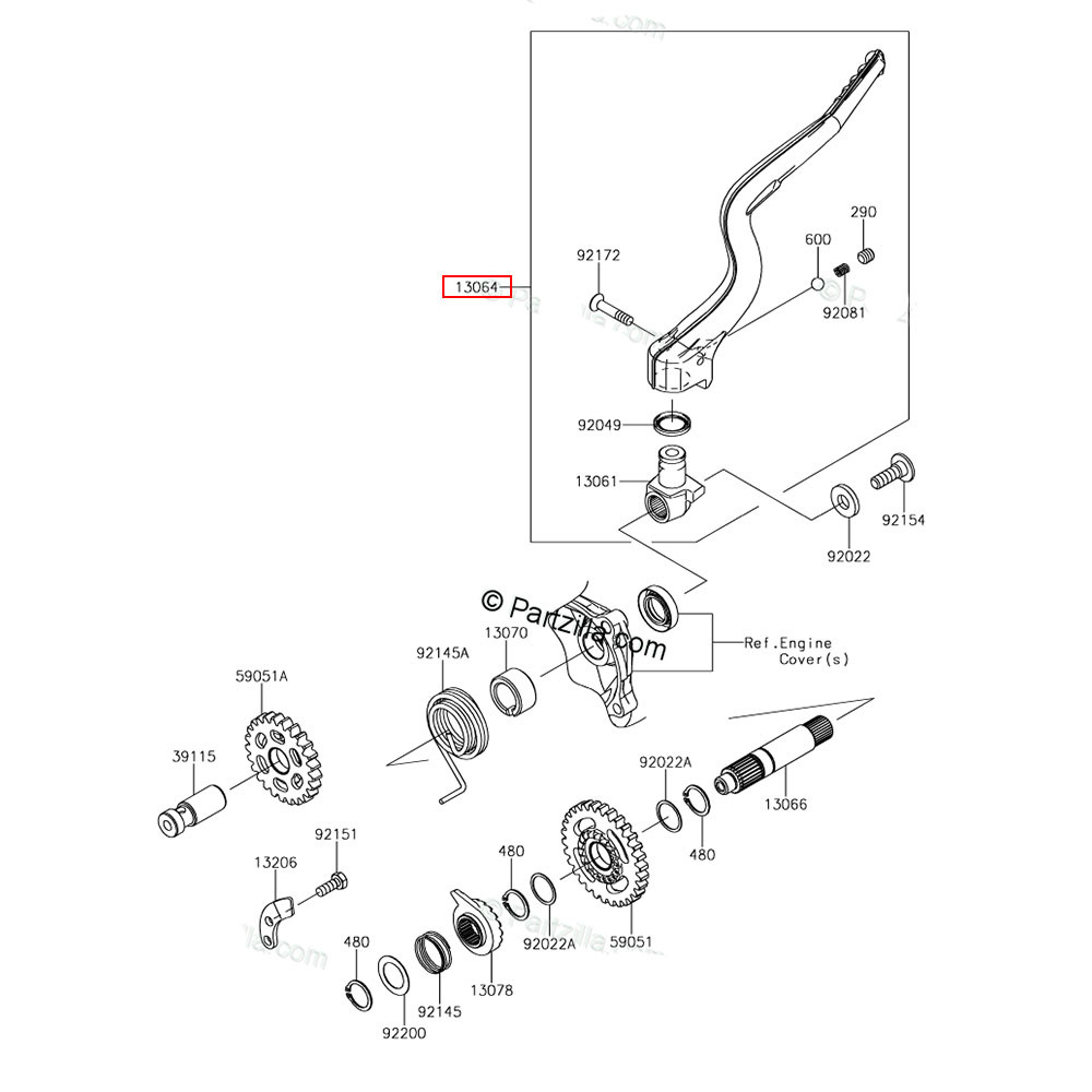Pedal de Partida Original Kawasaki para KXF 250 18/20