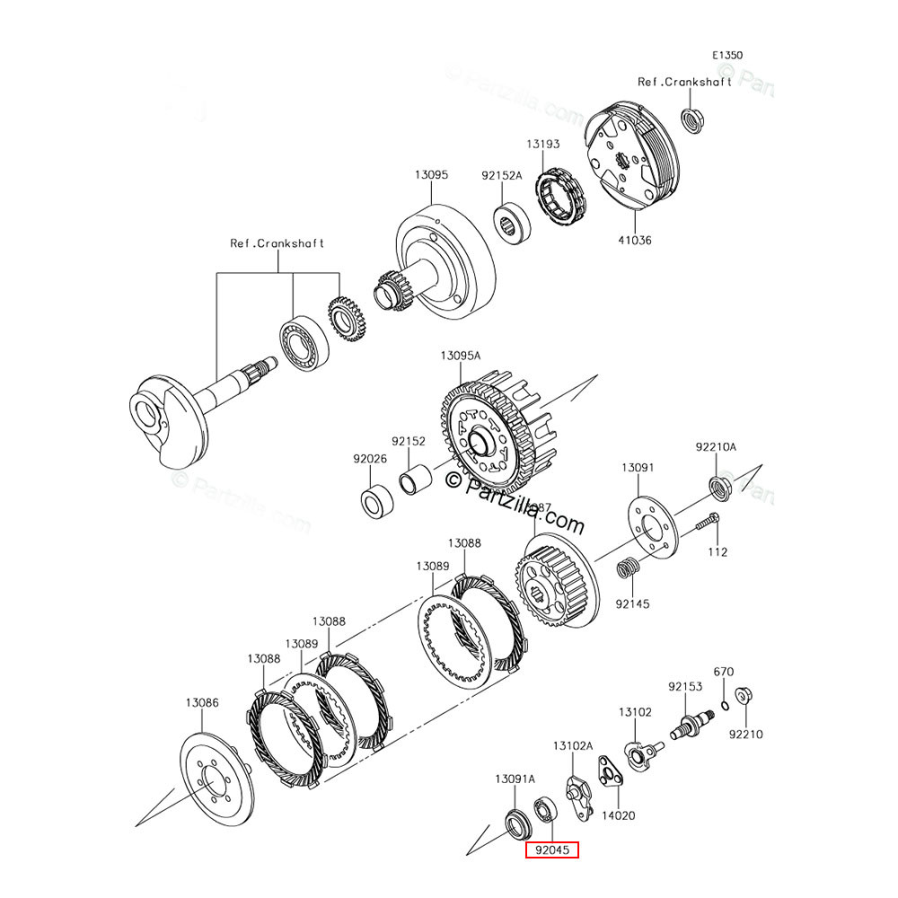 Rolamento (628) Original Kawasaki para KX 125 00/05 KX 250 00/07 KXF 250 04/19 