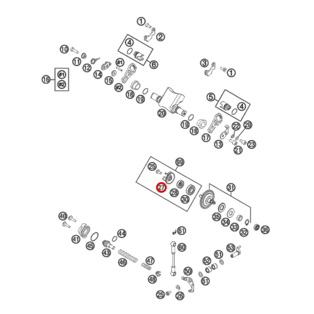 Rotor da Bomba D'Água Original KTM para SX 65 09/19 SX/XC/XC-W 125/150/200/250/300 07/16