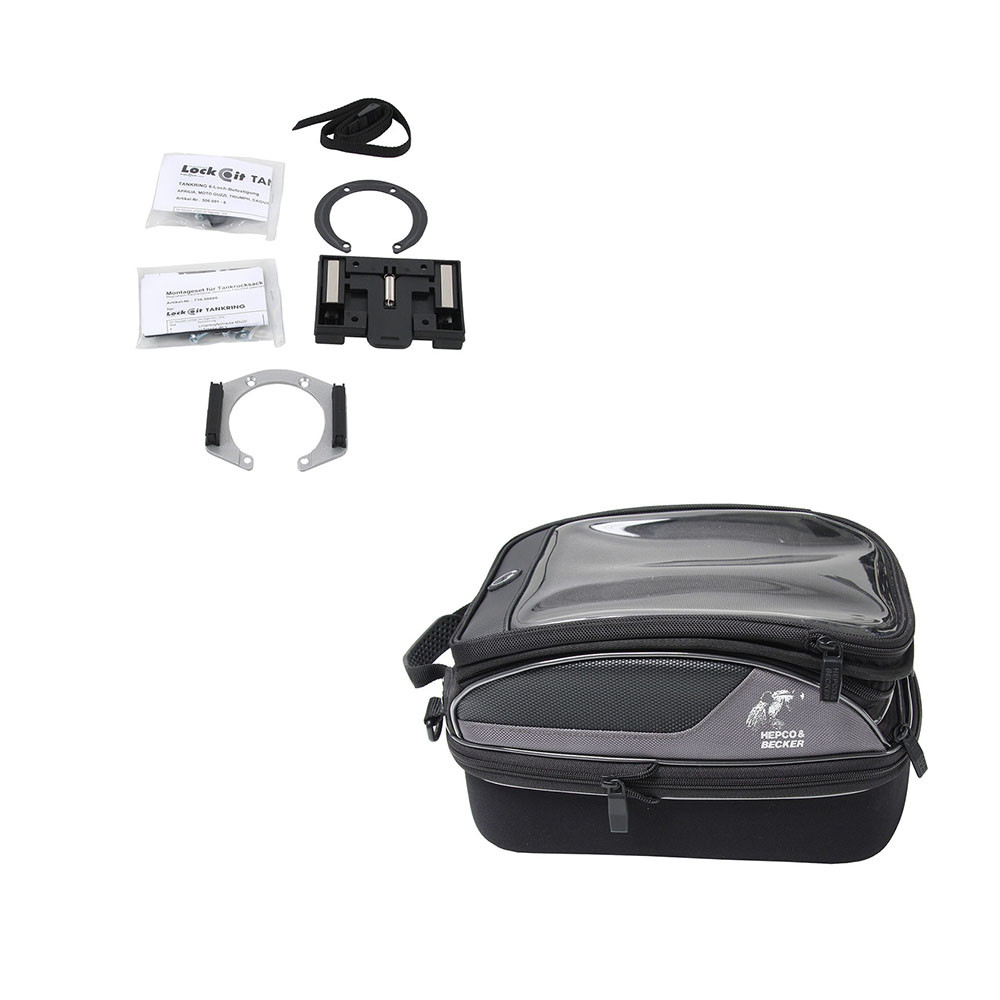 Kit Bolsa + Adaptador de Bolsa para Tanque 6F Hepco & Becker para Aprilia / Triumph / Moto Guzzi / MZ / Benelli / Cagiva / Kawasaki / MV / KTM 690 Duke ab 14/- BMW F650 ST 97/00 (reccomendation: Street Tourer)