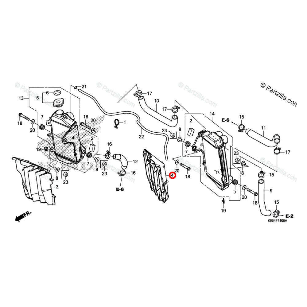 Grade do Radiador Lado Esquerdo Original Honda para CRF 250 18/19 CRF 250RX 19