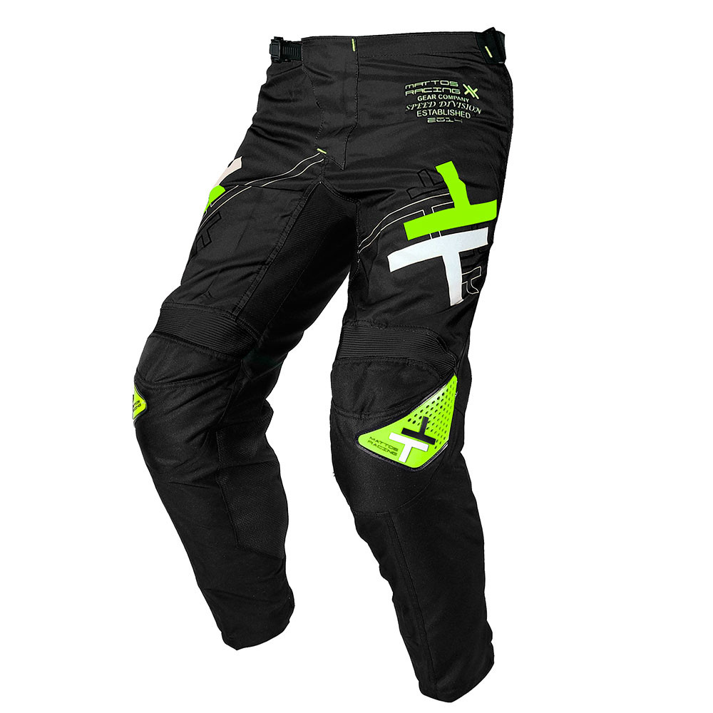 Calça Mattos Racing Atomic Preta e Flúor