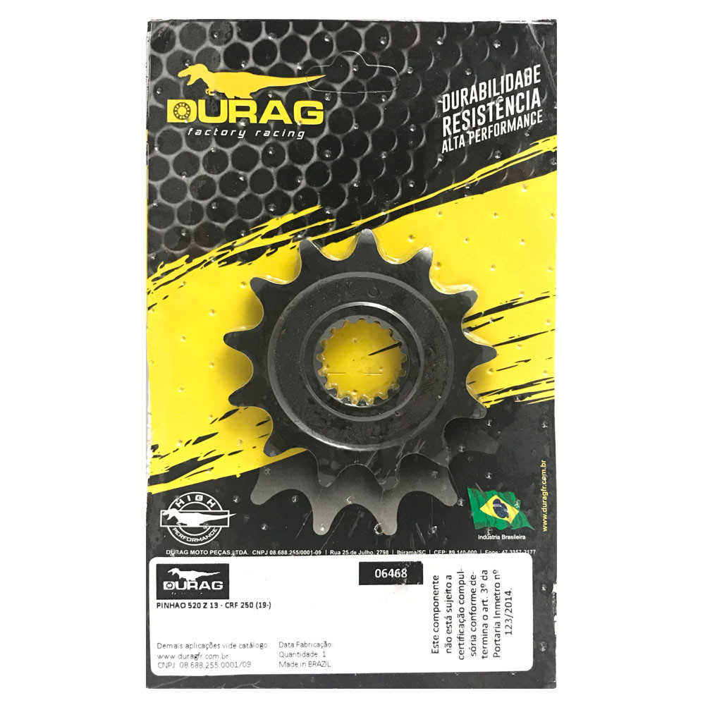 Pinhão Honda CRF 250R 19/21 CRF 250RX 19/21 - Tamanho Z13 - Durag
