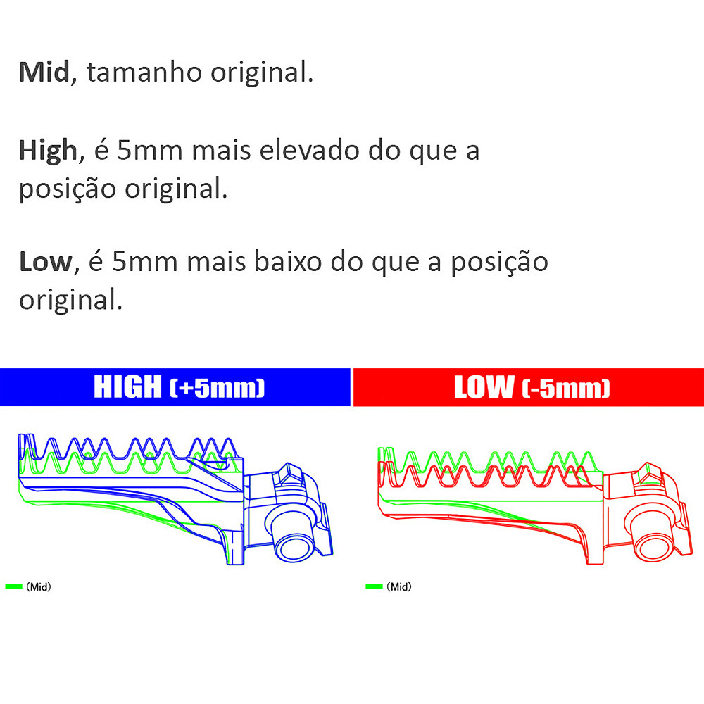 Pedaleira para Kawasaki KXF 250 / 450 09/18 - Low -5mm - DRC