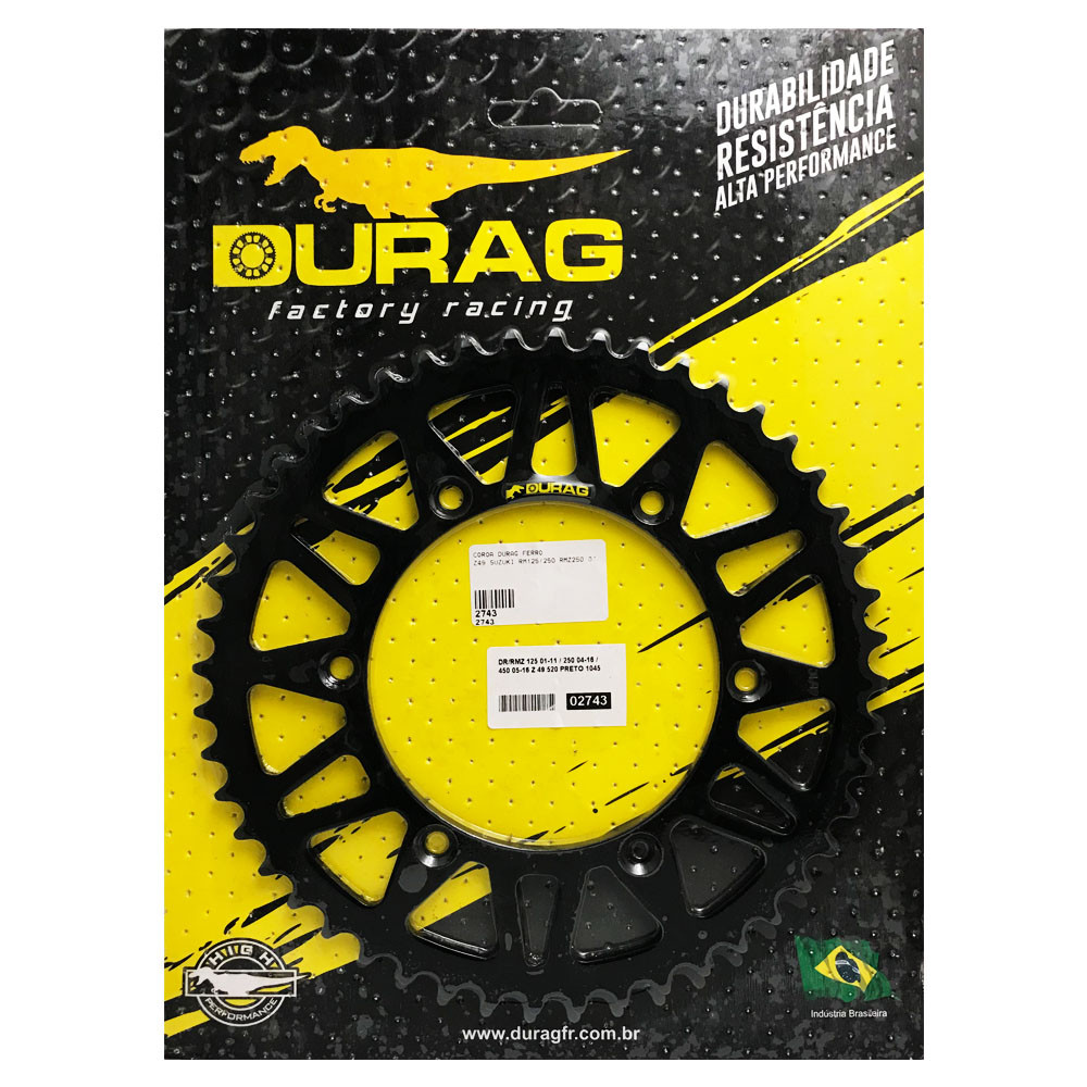 Coroa De Ferro Suzuki RM 125/250 RMZ 250 07/17 RMZ 450 -/17 DRZ 400 RMX 250 Tamanho Z49 – Durag
