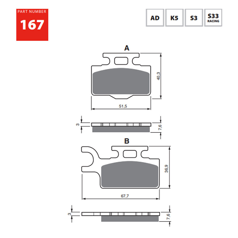 Pastilha De Freio Dianteira para Kawasaki KX 65 00/19 / RM 65 03/05 - 167 K5 LX - Goldfren