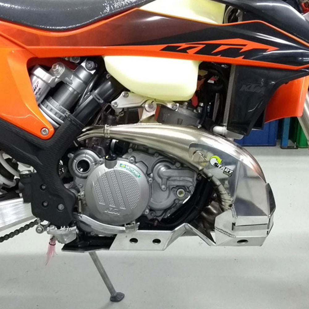 Protetor De Motor e Escape KTM EXC 300 2T 20/21 Alumínio Premium 4mm - Start