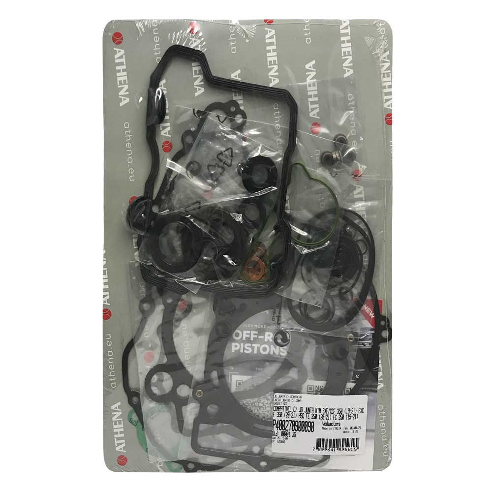 Jogo de Juntas para KTM SXF/XCF 350 19/21 / EXCF 20/21 / Husqvarna FC 350 19/21 / FE 350 20/21 - Com Retentores / Retentores de Válvula / Borracha - Athena