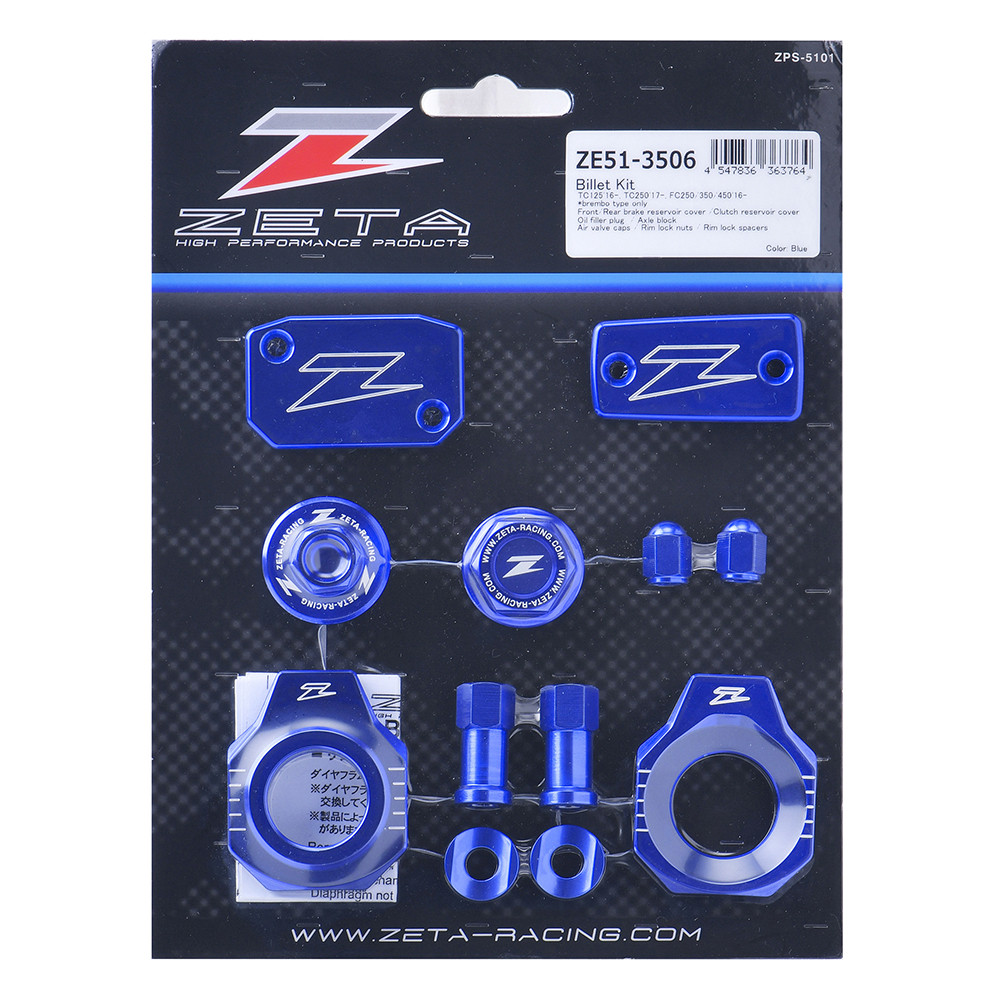 Kit de Peças Anodizadas para Husqvarna TC 125 16/21 / TC 250 17/21 / FC 250 /350 /450 16/21 - Billet Kit - Zeta