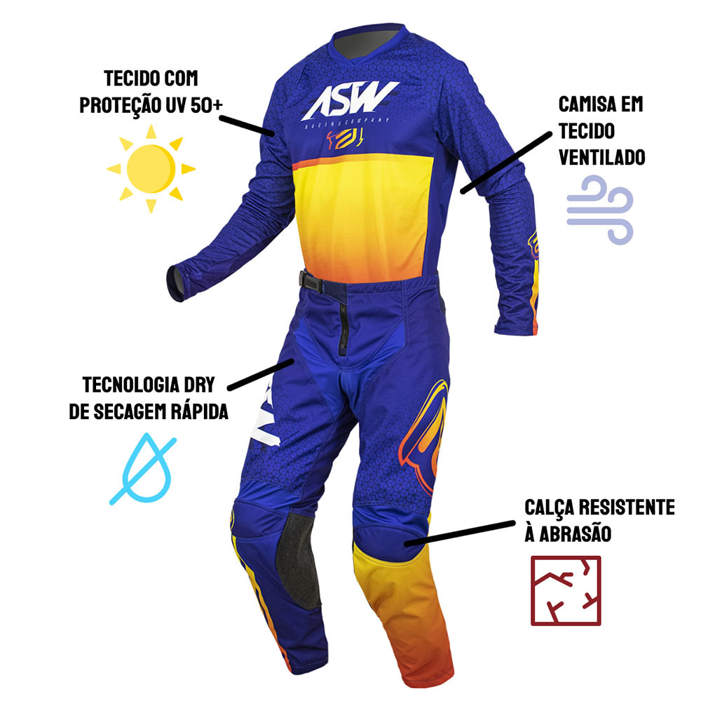 Kit Calça + Camisa Asw Image Code 22 Azul