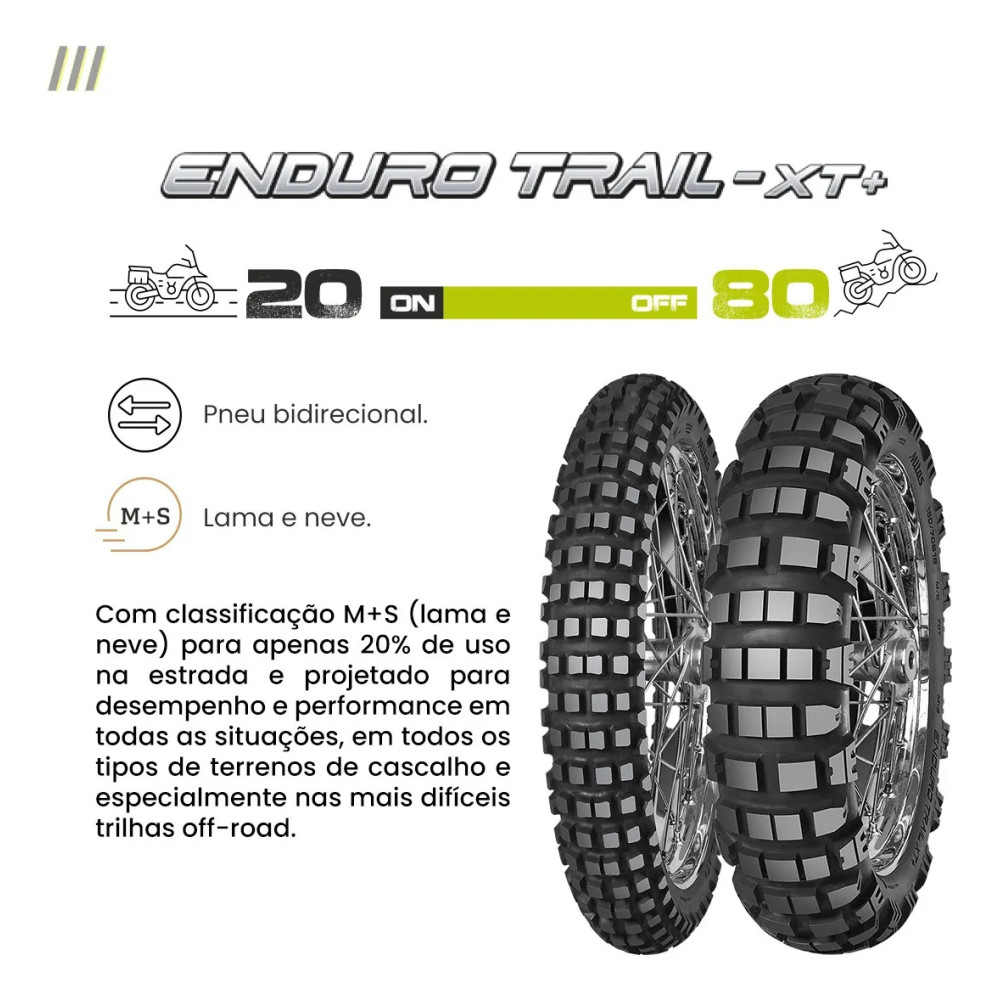 PNEU DIANTEIRO MITAS 120/70-19 ENDURO TRAIL XT +E-09  60T DAKAR