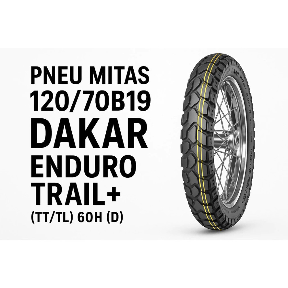 PNEU DIANTEIRO MITAS 120/70-19 ENDURO TRAIL XT +E-09  60T DAKAR