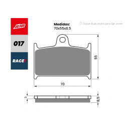 PASTILHA FREIO JDR RACE 1 TRIUMPH TIGER 1200 EXPLORER 12/15 TIGER 1200 EXPLORER XC 13/15 (D)