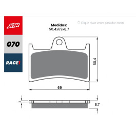 PASTILHA FREIO JDR RACE 1 YAMAHA FAZER FZ600/FZ1000 -YZF R-16 99/19 YZF R-1 98/06 +15/19 MT-07/09 14/19 XT1200 S.TENERE 10/19 XSR700/900 16/19 XV1900 MIDNIGTH 06/12 (D)