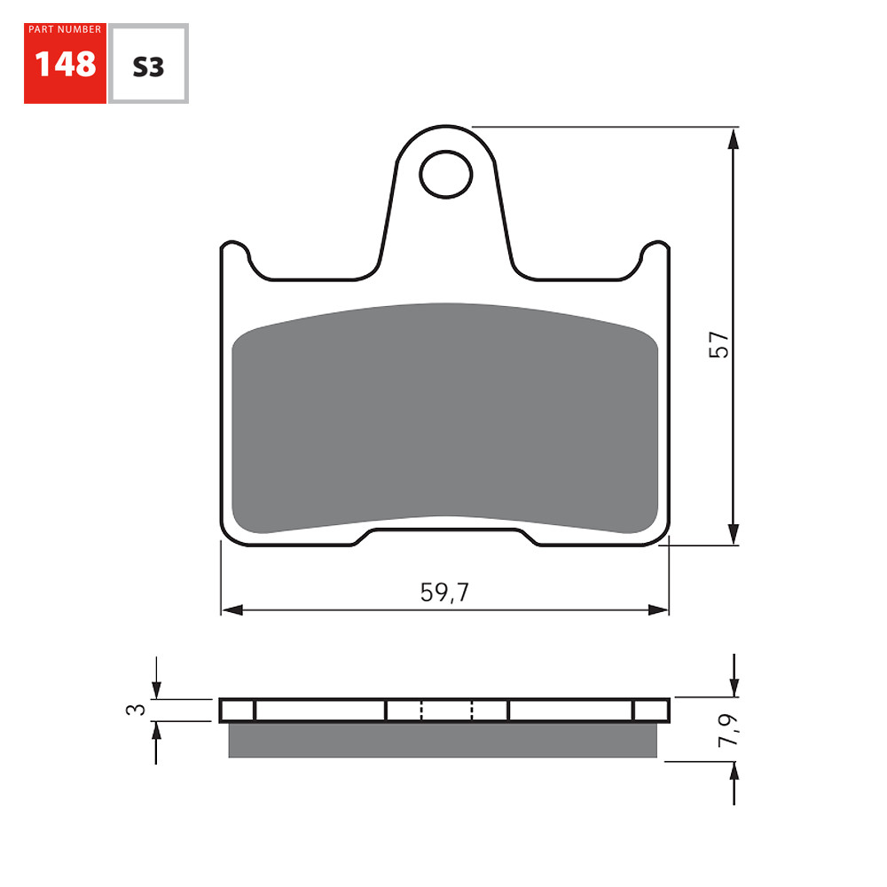 Pastilha De Freio Traseira Goldfren Modelo S3 Para Harley Davidson 883 Roadster XL 1200 Suzuki GSX-R 148S3