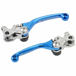 Par de Manetes Zeta Pivot FP 3 Finger Braketec Husqvarna TE 150i/250i/300i (22/25) FE 250/350/450 (22/25) Azul Husqvarna