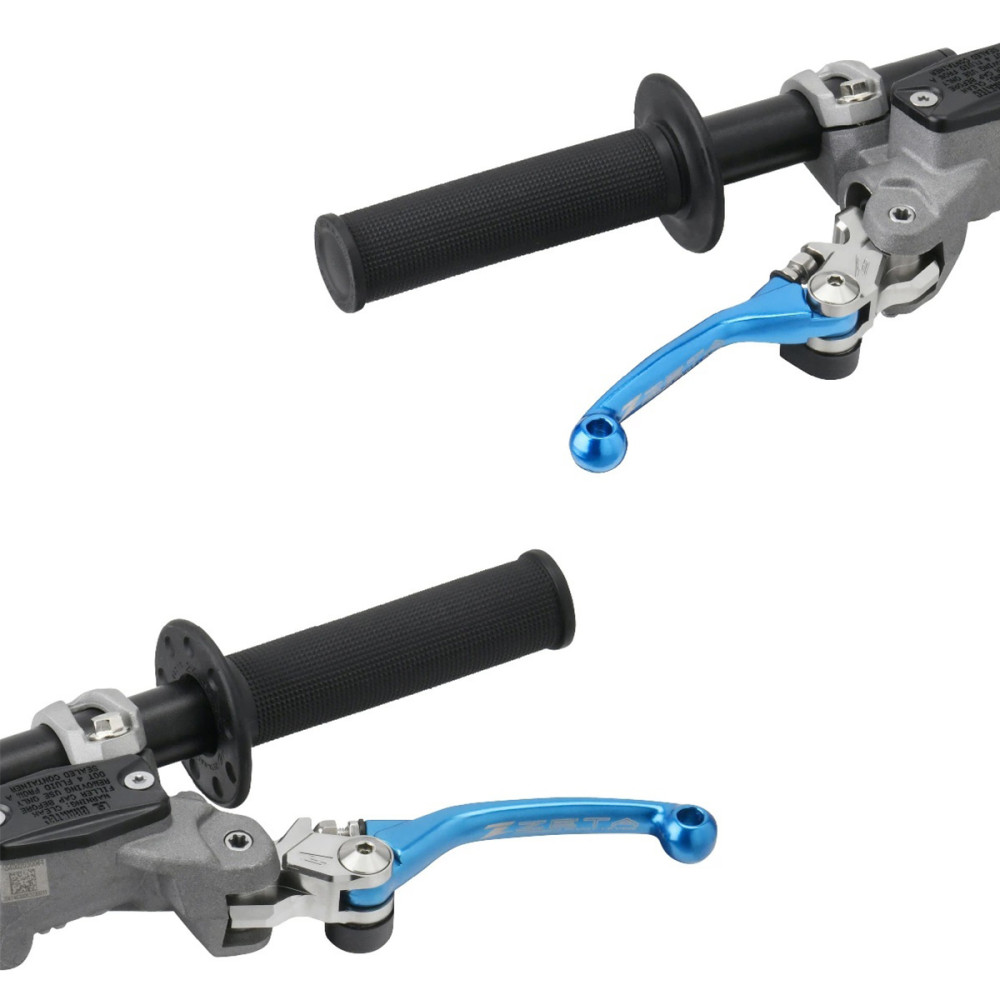 Par de Manetes Zeta Pivot FP 3 Finger Braketec Husqvarna TE 150i/250i/300i (22/25) FE 250/350/450 (22/25) Azul Husqvarna