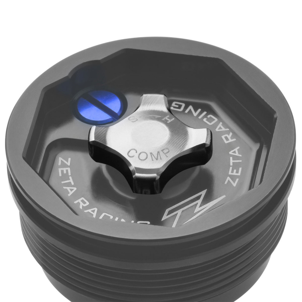 Tampa Superior Da Suspensão Dianteira Zeta Com Ajuste De Amortecimento e Sangrador Integrados Modelo Kayaba AOS Para Kawasaki KX250F KX250X KLX450 Yamaha YZ YZF YZFX WRF Suzuki RMZ GasGas EC Sherco SE SEF Preto