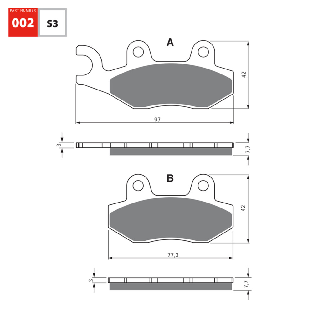 Pastilha De Freio Dianteiro Goldfren Modelo S3 Para  Husqvarna CR WR  Yamaha YZ125 YZ250 Suziki RM125 RM250 002S3