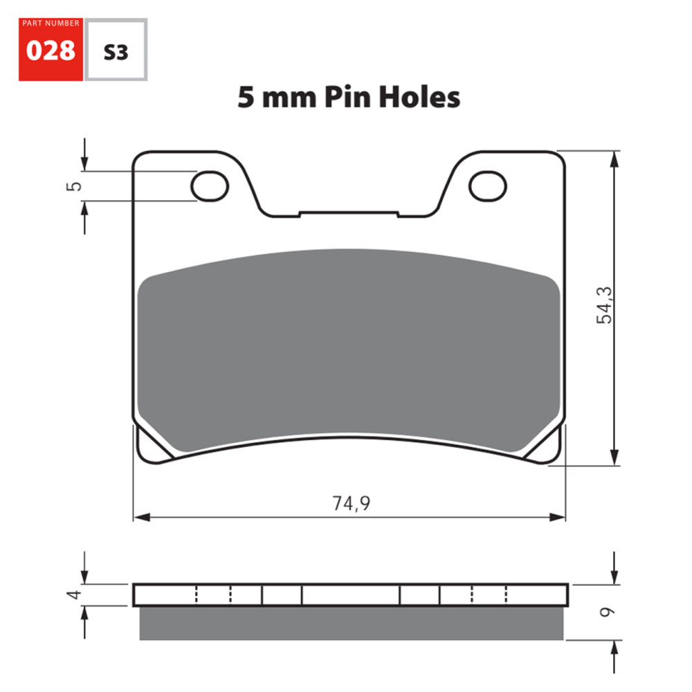 Pastilha De Freio Dianteira Goldfren Modelo S3 Para Yamaha FZR 600 1000 TDM 850 FJ 1200 V-MAX 1200 028S3