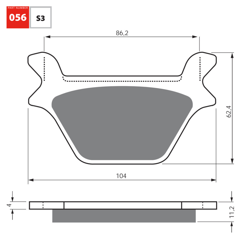 Pastilha De Freio Traseira Goldfren Modelo S3 Para Harley Davidson XLH 883 FLSTC FXR FXST 1340 056S3
