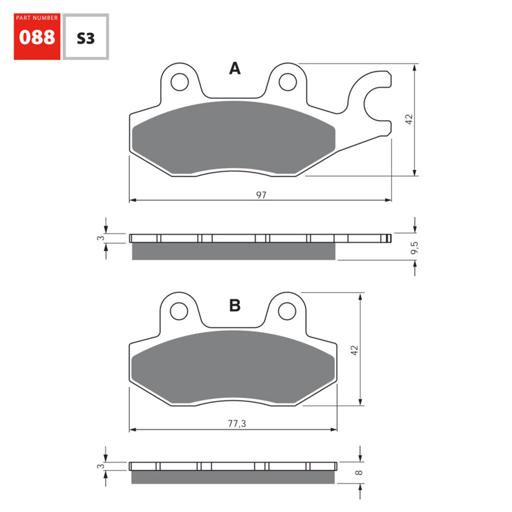 Pastilha De Freio Traseira Goldfren Modelo S3 Para Triumph Sprint Daytona 750 1200 Trophy 1200 088 S3