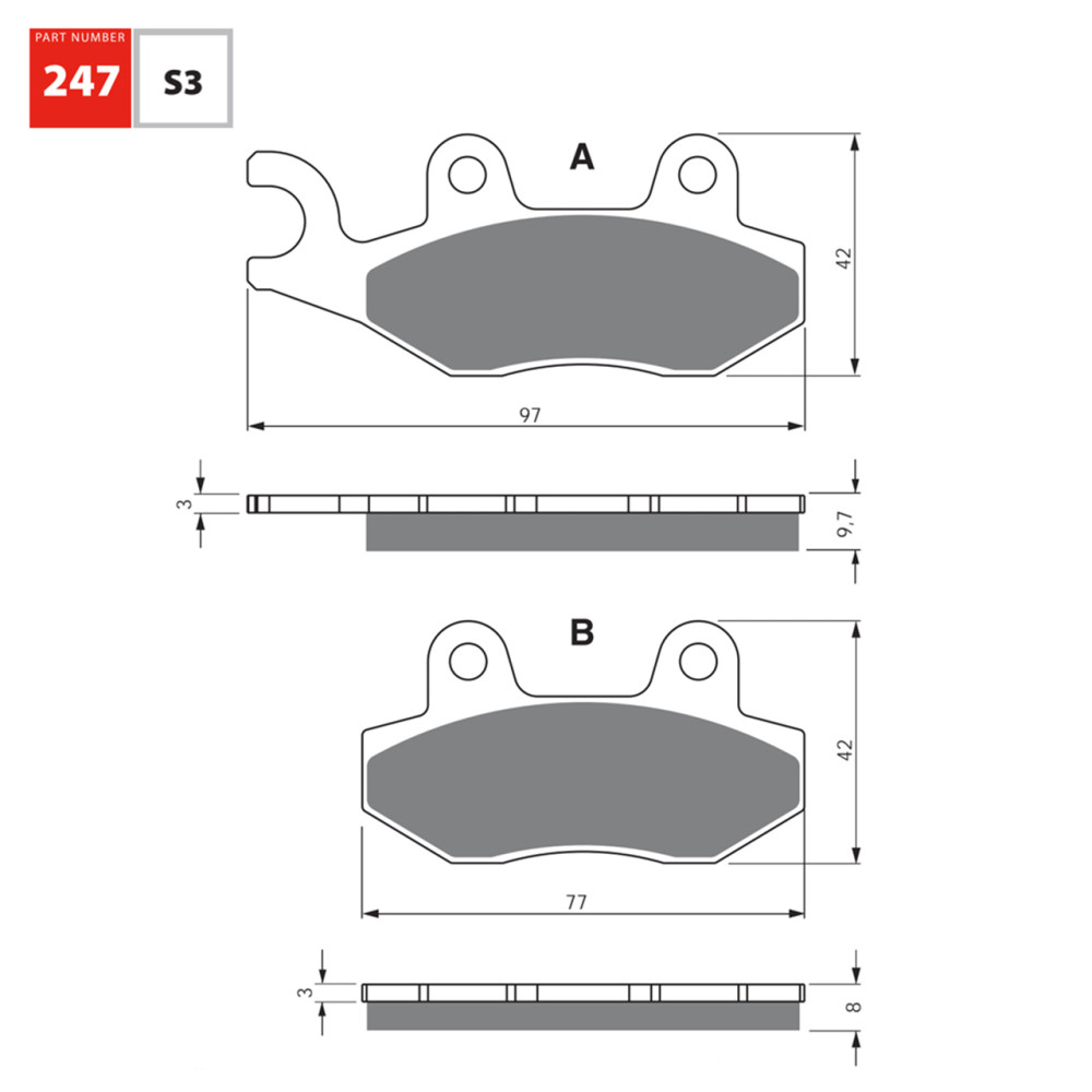 Pastilha De Freio Traseira Goldfren Modelo S3 Para Triumph 865 Bonneville 955 Daytona 247 S3
