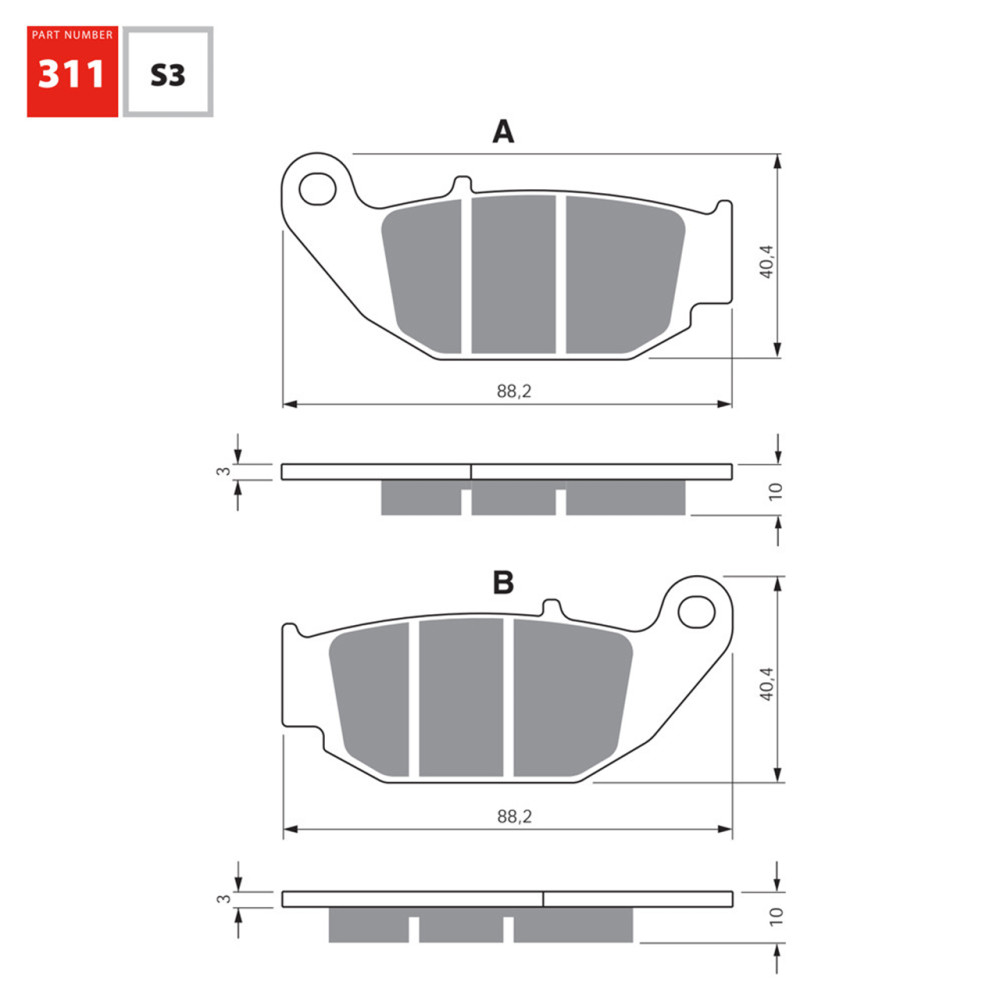 Pastilha De Freio Traseira Goldfren Modelo S3 Para Honda CB 300R CRF 250L 311 S3