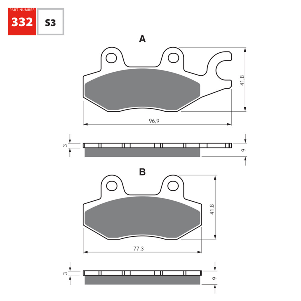 Pastilha De Freio Dianteira Goldfren Modelo S3 Para Honda CB 300 500 Ninja Yamaha YZR 250 332 S3