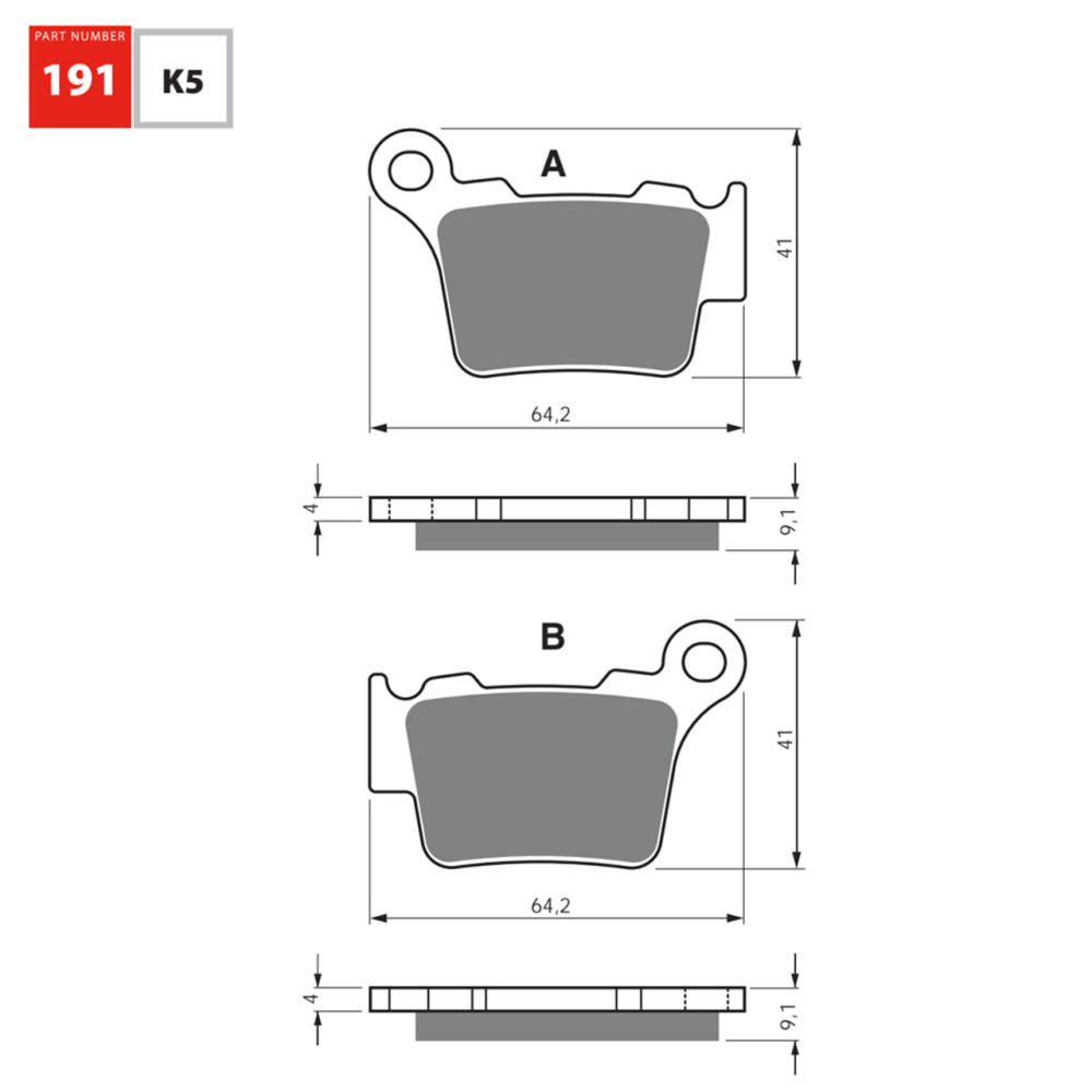 Pastilha De Freio Traseira Goldfren Modelo K5-LX Para Gas Gas EC EX 250 300 Husaberg 125 230 300 Husqvarna 250 350 450 KTM 200 250 300 191 K5