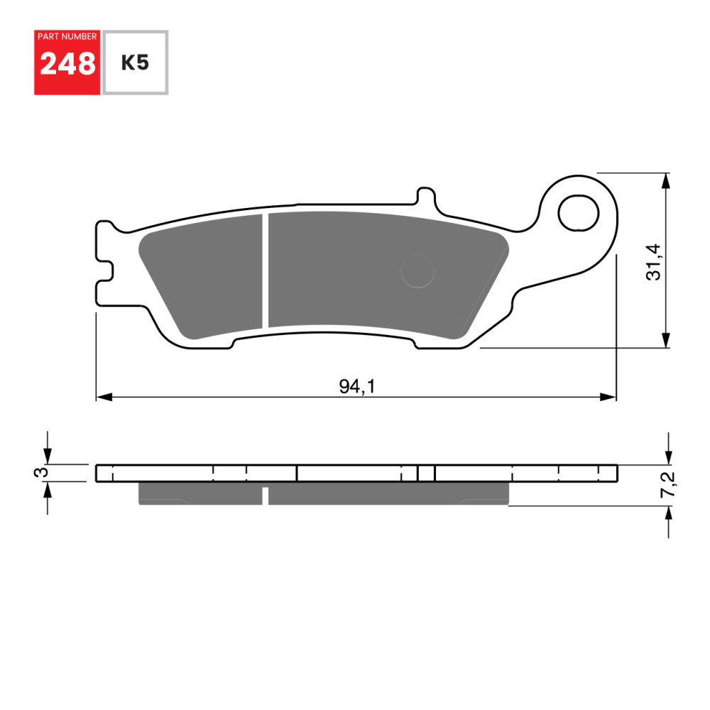 Pastilha De Freio Dianteira Goldfren Modelo K5-LX Para Yamaha WR 250 450 YZ 125 250 F 450 F 248 K5