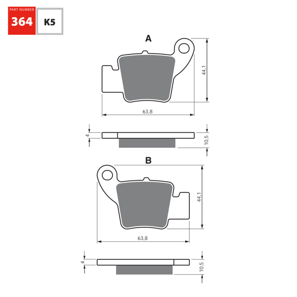 Pastilha De Freio Traseira Goldfren Modelo K5-LX Para AJP PR3 125 200 250 300 364 K5