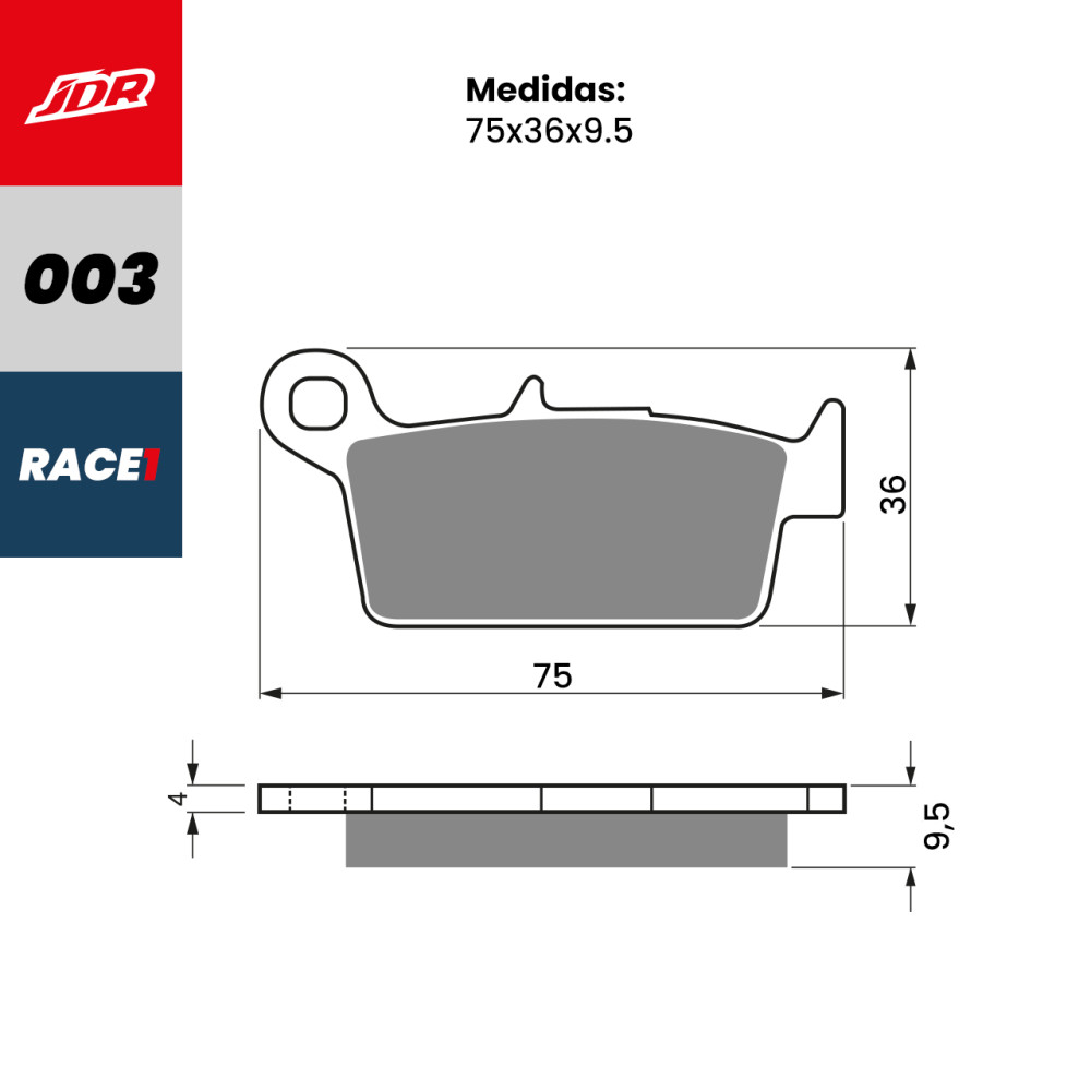 Pastilha De Freio Traseira JDR Modelo Race 1 Para Honda CR 125 250 NX4 Falcon Kawasaki KX 125 250 Yamaha YZ 125 250