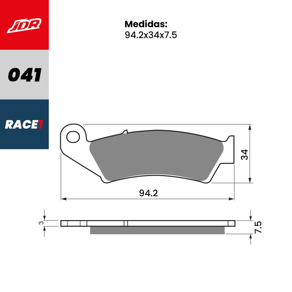 Pastilha De Freio Dianteira JDR Modelo Race 1 Para Honda CR CRF 250 450 250F 300F Yamaha YZ 125 250 YZF 250 450 Suzuki RM 125 250