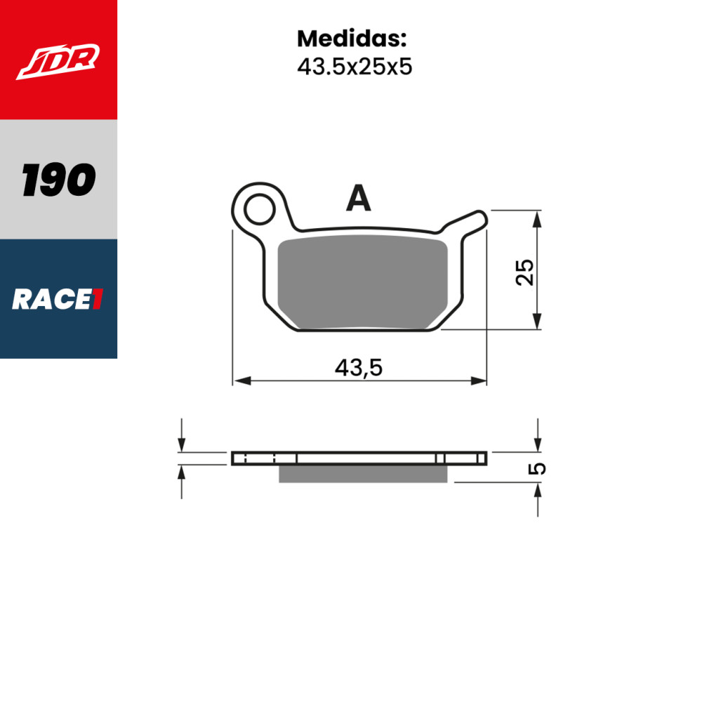Pastilha De Freio Dianteira/Traseira JDR Modelo Race 1 Para KTM SX 50 Husqvarna TC 50 Gas Gas MC 50