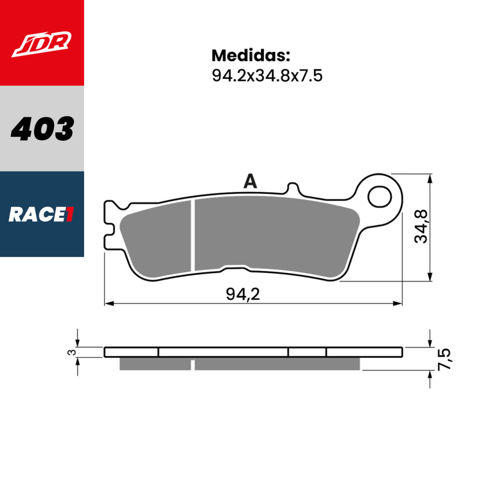 Pastilha De Freio Dianteira JDR Modelo Race 1 Para Yamaha YZF 250 250FX WRF 250 450 YZ 125 250