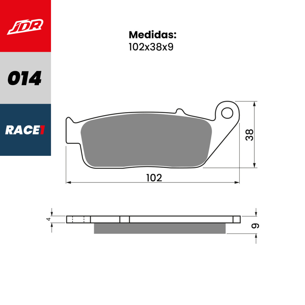 Pastilha De Freio Dianteira JDR Modelo Race 1 Para Honda CBR 250 300 NC 700 750 Hornet Triumph Tiger 800 Street Triple