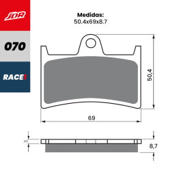 Pastilha De Freio Dianteira JDR Modelo Race 1 Para Yamaha MT-07 MT-09 Midnigth Star XT 1200Z Super Ténéré