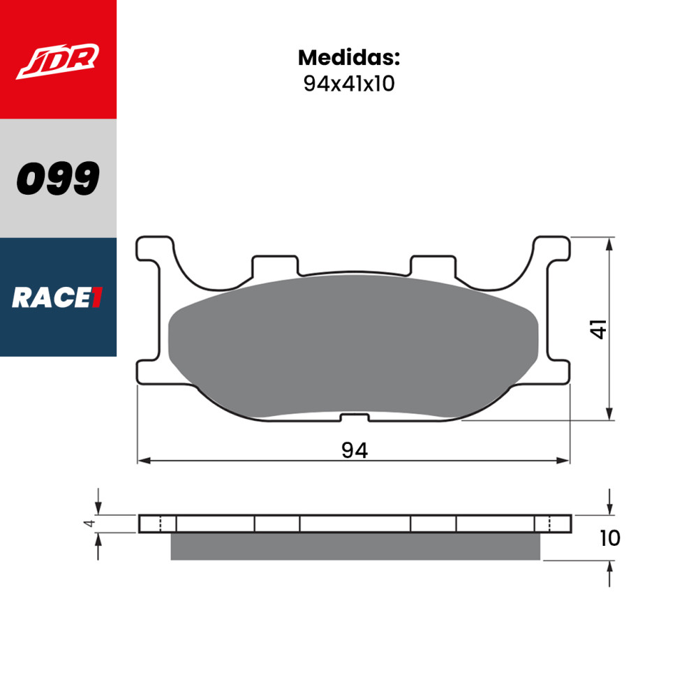 Pastilha De Freio Dianteira JDR Modelo Race 1 Para Yamaha FZ6 Fazer XJ6 600 MT-03 XVS 1300 Midnight Star