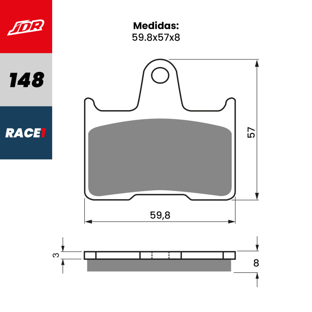 Pastilha De Freio Traseira JDR Modelo Race 1 Para Harley Davidson XL 883 Super Low XL 1200 Custom Suzuki GSX-R 750 1000
