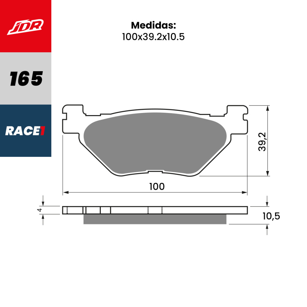 Pastilha De Freio Traseira JDR Modelo Race 1 Para Yamaha XT 1200Z Super Ténéré XVS 1300 XV 1900 Midinight XV 1700 V-Max