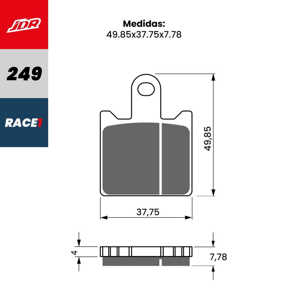 Pastilha De Freio Dianteira JDR Modelo Race 1 Para Kawasaki ZX 6R 600 Z 750 Z 1000 GTR 1400